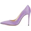 imageFSJ Women Elegant Satin High Heels Pumps Pointed Toe Stilettos Slip On Formal Shoes Size 415 USLilac