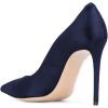 imageFSJ Women Elegant Satin High Heels Pumps Pointed Toe Stilettos Slip On Formal Shoes Size 415 USNavy