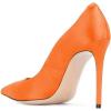imageFSJ Women Elegant Satin High Heels Pumps Pointed Toe Stilettos Slip On Formal Shoes Size 415 USOrange