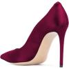 imageFSJ Women Elegant Satin High Heels Pumps Pointed Toe Stilettos Slip On Formal Shoes Size 415 USWine