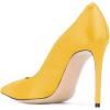 imageFSJ Women Elegant Satin High Heels Pumps Pointed Toe Stilettos Slip On Formal Shoes Size 415 USYellow