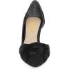 imageFSJ Women Low Kitten Heels Pointed Toe Slip on Pumps DOrsay Pleated Satin Evening Party Dress Office Shoes Size 415 USBlack