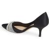 imageFSJ Women Low Kitten Heels Pointed Toe Slip on Pumps DOrsay Pleated Satin Evening Party Dress Office Shoes Size 415 USBlackmesh