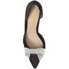 imageFSJ Women Low Kitten Heels Pointed Toe Slip on Pumps DOrsay Pleated Satin Evening Party Dress Office Shoes Size 415 USBlackmesh