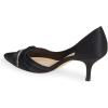 imageFSJ Women Low Kitten Heels Pointed Toe Slip on Pumps DOrsay Pleated Satin Evening Party Dress Office Shoes Size 415 USBlackrhinestone
