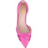 imageFSJ Women Low Kitten Heels Pointed Toe Slip on Pumps DOrsay Pleated Satin Evening Party Dress Office Shoes Size 415 USHot Pink