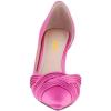 imageFSJ Women Low Kitten Heels Pointed Toe Slip on Pumps DOrsay Pleated Satin Evening Party Dress Office Shoes Size 415 USHot Pink
