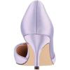 imageFSJ Women Low Kitten Heels Pointed Toe Slip on Pumps DOrsay Pleated Satin Evening Party Dress Office Shoes Size 415 USLavender