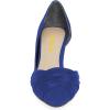 imageFSJ Women Low Kitten Heels Pointed Toe Slip on Pumps DOrsay Pleated Satin Evening Party Dress Office Shoes Size 415 USNavy