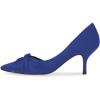 imageFSJ Women Low Kitten Heels Pointed Toe Slip on Pumps DOrsay Pleated Satin Evening Party Dress Office Shoes Size 415 USNavy