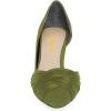 imageFSJ Women Low Kitten Heels Pointed Toe Slip on Pumps DOrsay Pleated Satin Evening Party Dress Office Shoes Size 415 USOlive