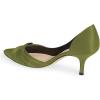 imageFSJ Women Low Kitten Heels Pointed Toe Slip on Pumps DOrsay Pleated Satin Evening Party Dress Office Shoes Size 415 USOlive