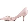 imageFSJ Women Low Kitten Heels Pointed Toe Slip on Pumps DOrsay Pleated Satin Evening Party Dress Office Shoes Size 415 USPink Closed Toe
