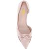 imageFSJ Women Low Kitten Heels Pointed Toe Slip on Pumps DOrsay Pleated Satin Evening Party Dress Office Shoes Size 415 USPink Closed Toe