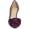 imageFSJ Women Low Kitten Heels Pointed Toe Slip on Pumps DOrsay Pleated Satin Evening Party Dress Office Shoes Size 415 USPurple