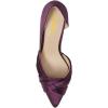 imageFSJ Women Low Kitten Heels Pointed Toe Slip on Pumps DOrsay Pleated Satin Evening Party Dress Office Shoes Size 415 USPurple