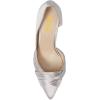 imageFSJ Women Low Kitten Heels Pointed Toe Slip on Pumps DOrsay Pleated Satin Evening Party Dress Office Shoes Size 415 USSilver