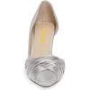imageFSJ Women Low Kitten Heels Pointed Toe Slip on Pumps DOrsay Pleated Satin Evening Party Dress Office Shoes Size 415 USSilver