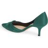 imageFSJ Women Low Kitten Heels Pointed Toe Slip on Pumps DOrsay Pleated Satin Evening Party Dress Office Shoes Size 415 USTeal