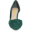 imageFSJ Women Low Kitten Heels Pointed Toe Slip on Pumps DOrsay Pleated Satin Evening Party Dress Office Shoes Size 415 USTeal