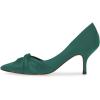 imageFSJ Women Low Kitten Heels Pointed Toe Slip on Pumps DOrsay Pleated Satin Evening Party Dress Office Shoes Size 415 USTeal