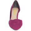 imageFSJ Women Low Kitten Heels Pointed Toe Slip on Pumps DOrsay Pleated Satin Evening Party Dress Office Shoes Size 415 USVioletred