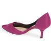 imageFSJ Women Low Kitten Heels Pointed Toe Slip on Pumps DOrsay Pleated Satin Evening Party Dress Office Shoes Size 415 USVioletred