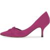 imageFSJ Women Low Kitten Heels Pointed Toe Slip on Pumps DOrsay Pleated Satin Evening Party Dress Office Shoes Size 415 USVioletred