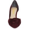 imageFSJ Women Low Kitten Heels Pointed Toe Slip on Pumps DOrsay Pleated Satin Evening Party Dress Office Shoes Size 415 USWinered