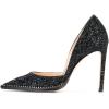 imageFSJ Women Sexy High Heels Slide Pumps Pointed Toe Studded Stiletto Party Evening Dress Shoes Size 415 USGlitter