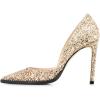 imageFSJ Women Sexy High Heels Slide Pumps Pointed Toe Studded Stiletto Party Evening Dress Shoes Size 415 USGold