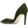 imageFSJ Women Sexy High Heels Slide Pumps Pointed Toe Studded Stiletto Party Evening Dress Shoes Size 415 USGreen Suede