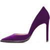 imageFSJ Women Sexy High Heels Slide Pumps Pointed Toe Studded Stiletto Party Evening Dress Shoes Size 415 USPurple Velvet