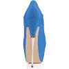 imageFSJ Women Sexy Peep Toe Sky High Heels Platform Pumps Ankle Straps Marry Jane Shoes with Metal Stilettos Size 415 USBlue Pu