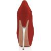 imageFSJ Women Sexy Peep Toe Sky High Heels Platform Pumps Ankle Straps Marry Jane Shoes with Metal Stilettos Size 415 USCrimson