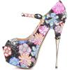 imageFSJ Women Sexy Peep Toe Sky High Heels Platform Pumps Ankle Straps Marry Jane Shoes with Metal Stilettos Size 415 USFlower