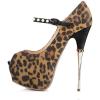 imageFSJ Women Sexy Peep Toe Sky High Heels Platform Pumps Ankle Straps Marry Jane Shoes with Metal Stilettos Size 415 USLeopard
