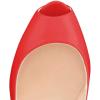 imageFSJ Women Sexy Peep Toe Sky High Heels Platform Pumps Ankle Straps Marry Jane Shoes with Metal Stilettos Size 415 USRed Pu