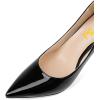 imageFSJ Women Stylish Metallic Gold Chain High Heel Pumps Pointed Toe Slip On Patent Leather Office Lady Party Shoes Size 416 USBlack