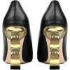 imageFSJ Women Stylish Metallic Gold Chain High Heel Pumps Pointed Toe Slip On Patent Leather Office Lady Party Shoes Size 416 USBlack Pu