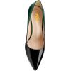 imageFSJ Women Stylish Metallic Gold Chain High Heel Pumps Pointed Toe Slip On Patent Leather Office Lady Party Shoes Size 416 USBlackGreen