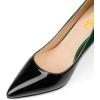 imageFSJ Women Stylish Metallic Gold Chain High Heel Pumps Pointed Toe Slip On Patent Leather Office Lady Party Shoes Size 416 USBlackGreen