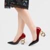 imageFSJ Women Stylish Metallic Gold Chain High Heel Pumps Pointed Toe Slip On Patent Leather Office Lady Party Shoes Size 416 USBlackRed