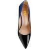 imageFSJ Women Stylish Metallic Gold Chain High Heel Pumps Pointed Toe Slip On Patent Leather Office Lady Party Shoes Size 416 USBlue Black