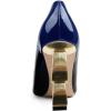imageFSJ Women Stylish Metallic Gold Chain High Heel Pumps Pointed Toe Slip On Patent Leather Office Lady Party Shoes Size 416 USBlue Black