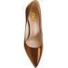 imageFSJ Women Stylish Metallic Gold Chain High Heel Pumps Pointed Toe Slip On Patent Leather Office Lady Party Shoes Size 416 USBrown