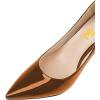 imageFSJ Women Stylish Metallic Gold Chain High Heel Pumps Pointed Toe Slip On Patent Leather Office Lady Party Shoes Size 416 USBrown