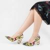 imageFSJ Women Stylish Metallic Gold Chain High Heel Pumps Pointed Toe Slip On Patent Leather Office Lady Party Shoes Size 416 USGraffiti