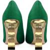 imageFSJ Women Stylish Metallic Gold Chain High Heel Pumps Pointed Toe Slip On Patent Leather Office Lady Party Shoes Size 416 USGreen Suede