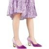 imageFSJ Women Stylish Metallic Gold Chain High Heel Pumps Pointed Toe Slip On Patent Leather Office Lady Party Shoes Size 416 USPurple Gradient